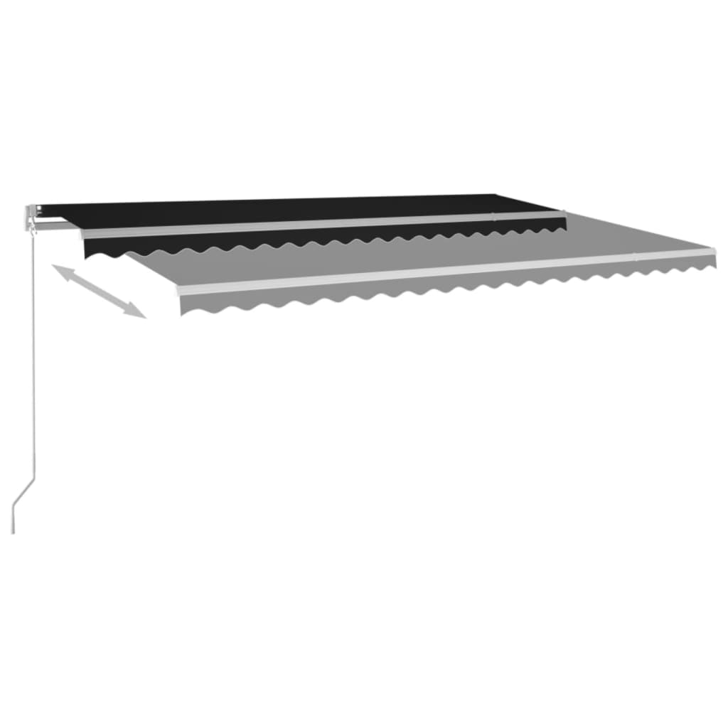 Tenda na ručno uvlačenje s LED svjetlima 500x350 cm antracit