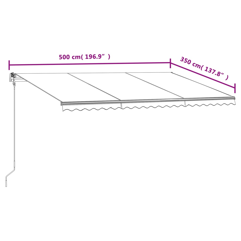Tenda na automatsko uvlačenje 500 x 350 cm plavo-bijela
