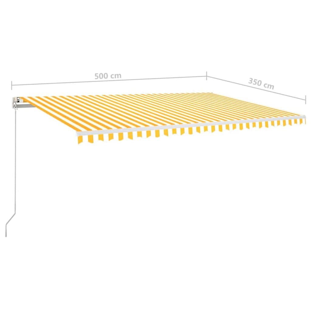 Automatska tenda sa senzorom LED 500x350 cm žuto-bijela