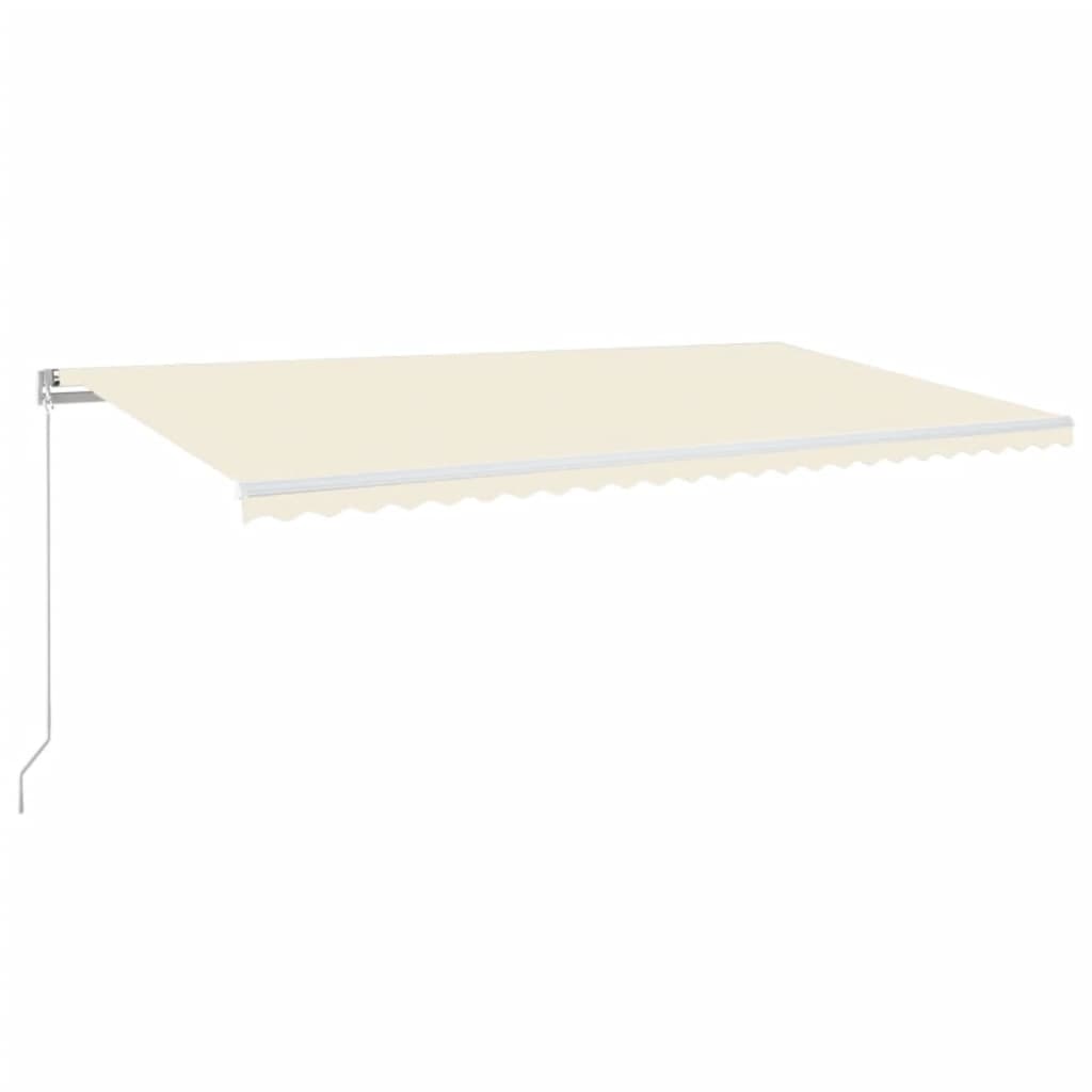 Tenda na ručno uvlačenje s LED svjetlima 600x350 cm krem