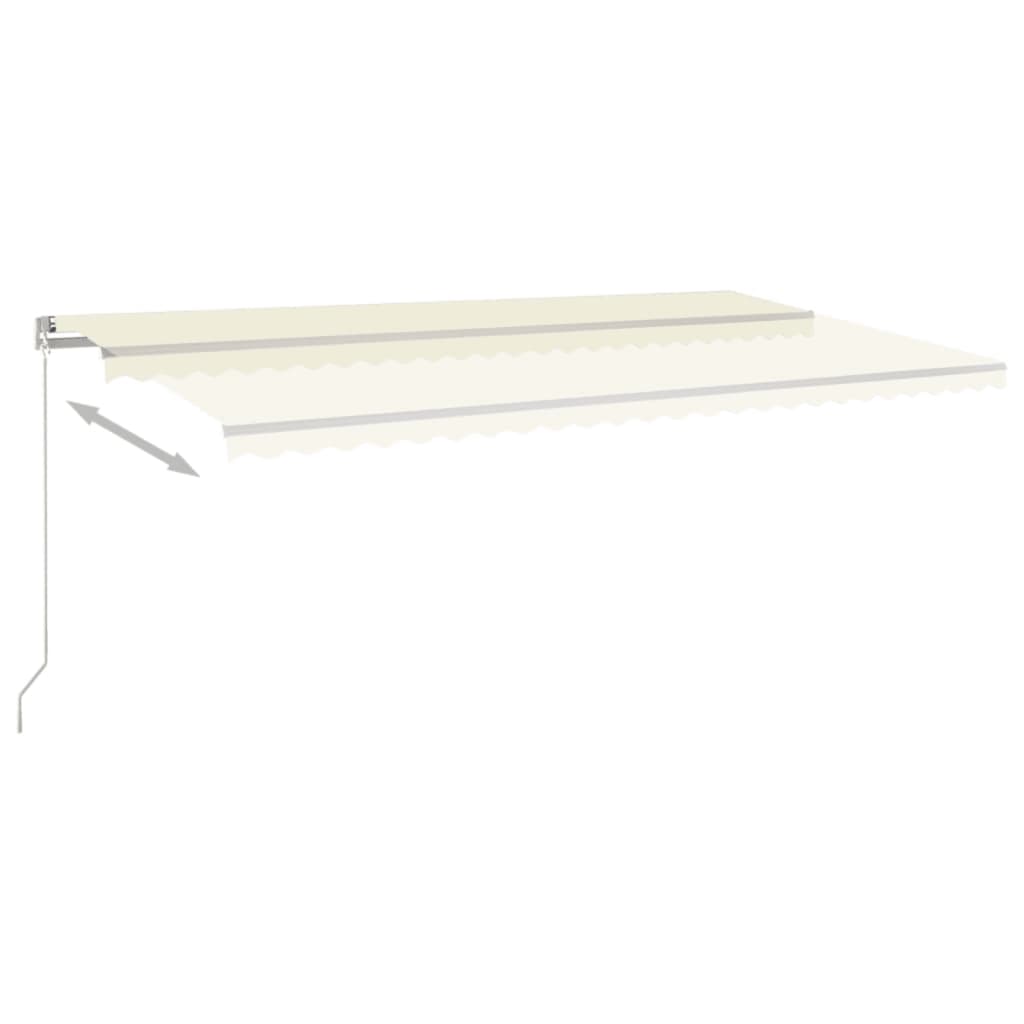 Tenda na ručno uvlačenje s LED svjetlima 600x350 cm krem