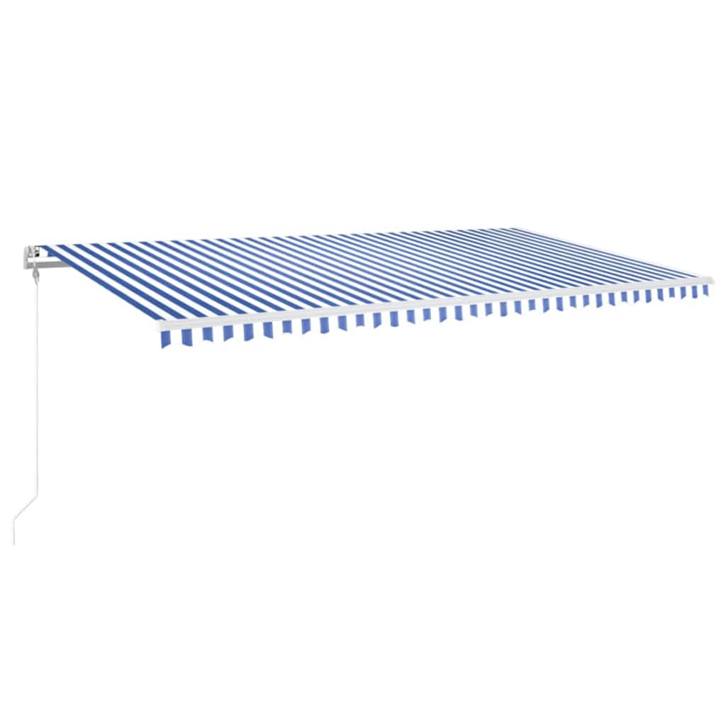 Automatska tenda sa senzorom LED 600x350 cm plavo-bijela