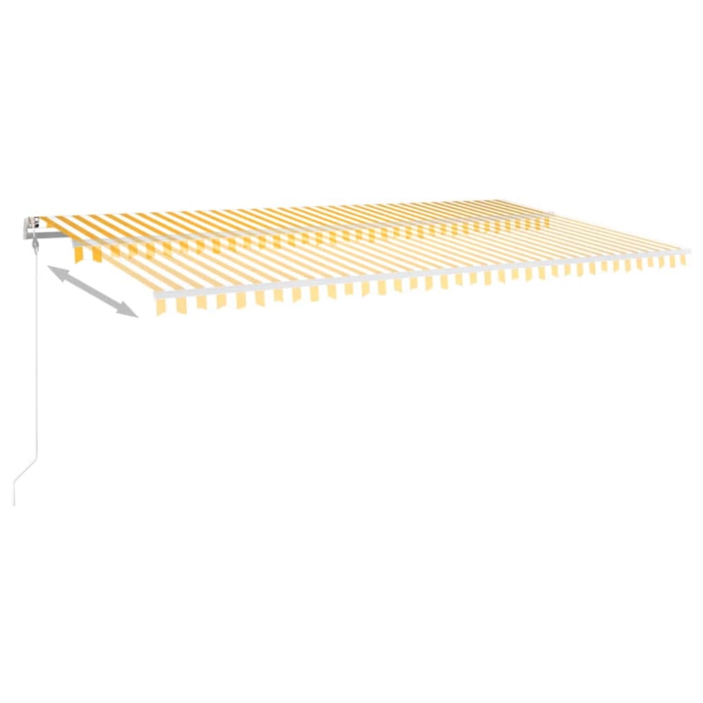 Automatska tenda sa senzorom LED 600x350 cm žuto-bijela