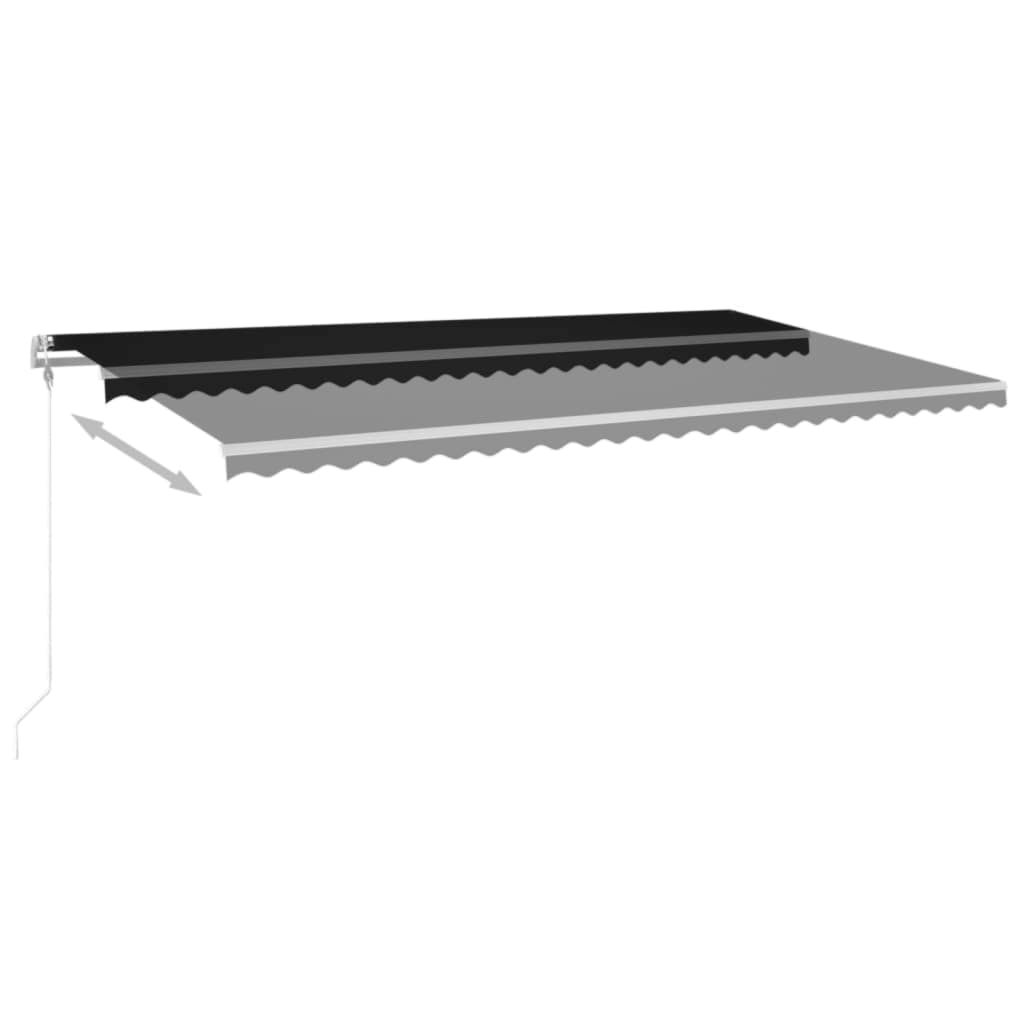 Automatska tenda sa senzorom za vjetar LED 600x350 cm antracit