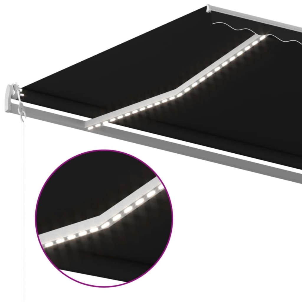 Automatska tenda sa senzorom za vjetar LED 600x350 cm antracit
