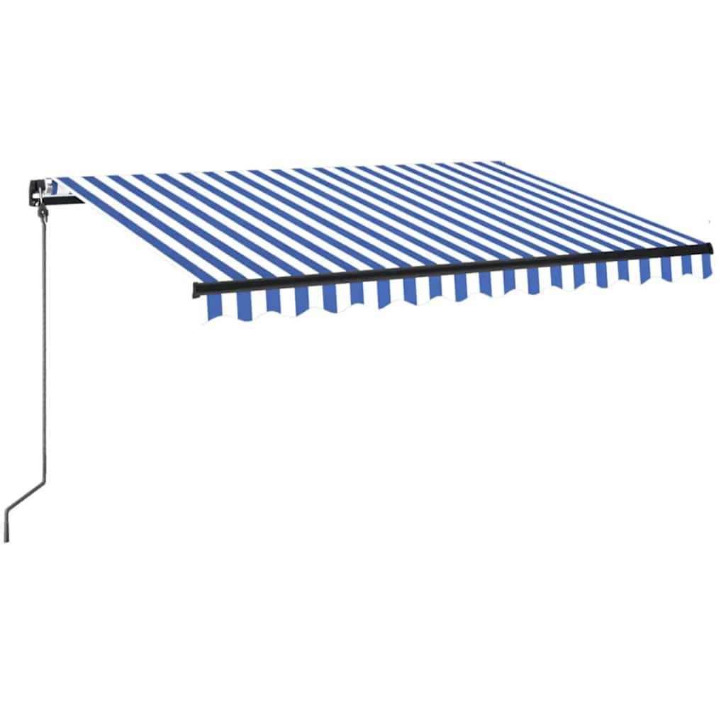Tenda na ručno uvlačenje s LED svjetlom 350x250 cm plavo-bijela