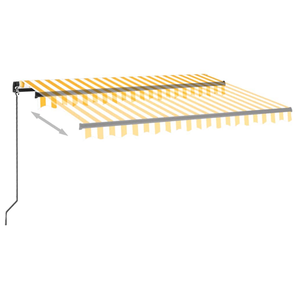 Tenda na ručno uvlačenje s LED svjetlom 350x250 cm žuto-bijela