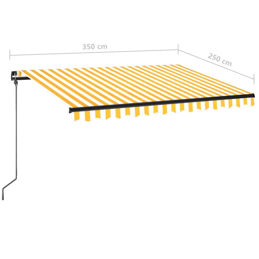 Tenda na ručno uvlačenje s LED svjetlom 350x250 cm žuto-bijela