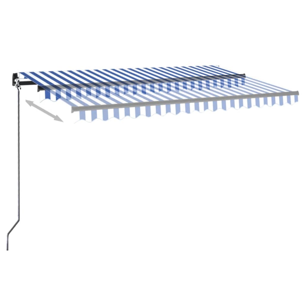Automatska tenda sa senzorom LED 400x300 cm plavo-bijela