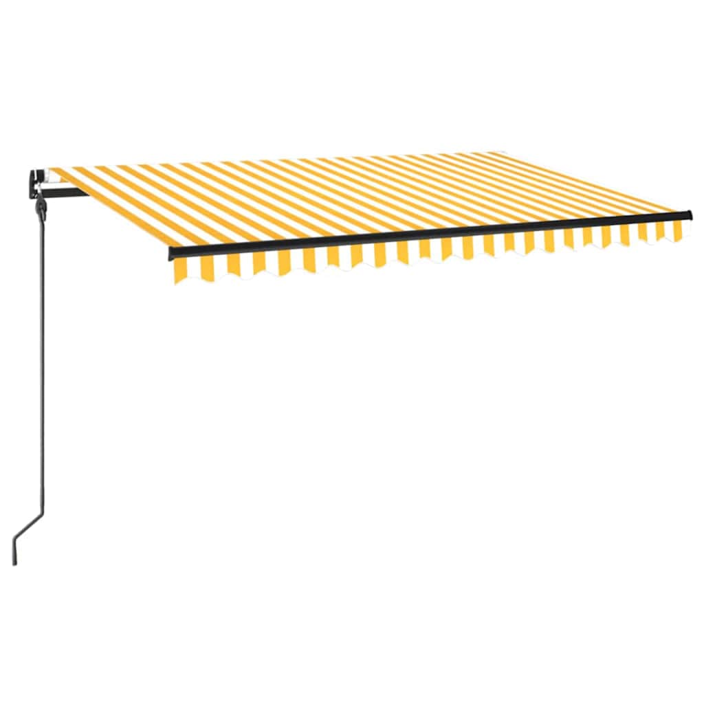 Tenda na ručno uvlačenje s LED svjetlima 450x300 cm žuto-bijela