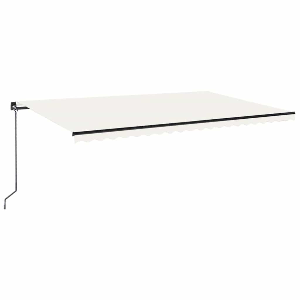 Tenda na ručno uvlačenje s LED svjetlima 500x300 cm krem