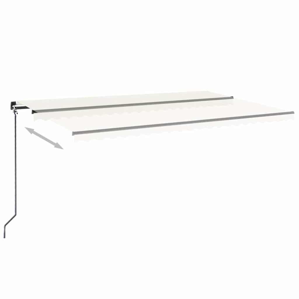 Tenda na ručno uvlačenje s LED svjetlima 500x300 cm krem