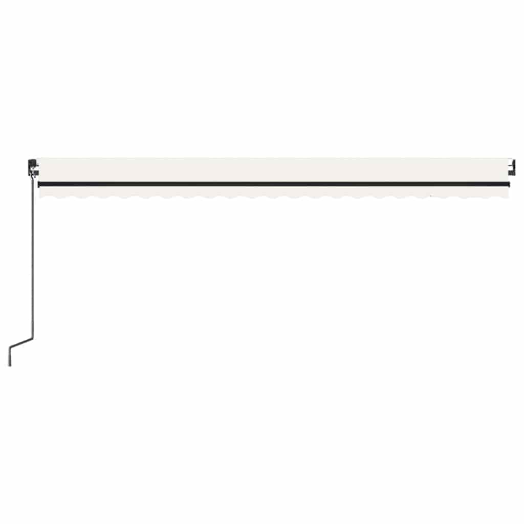 Tenda na ručno uvlačenje s LED svjetlima 500x300 cm krem