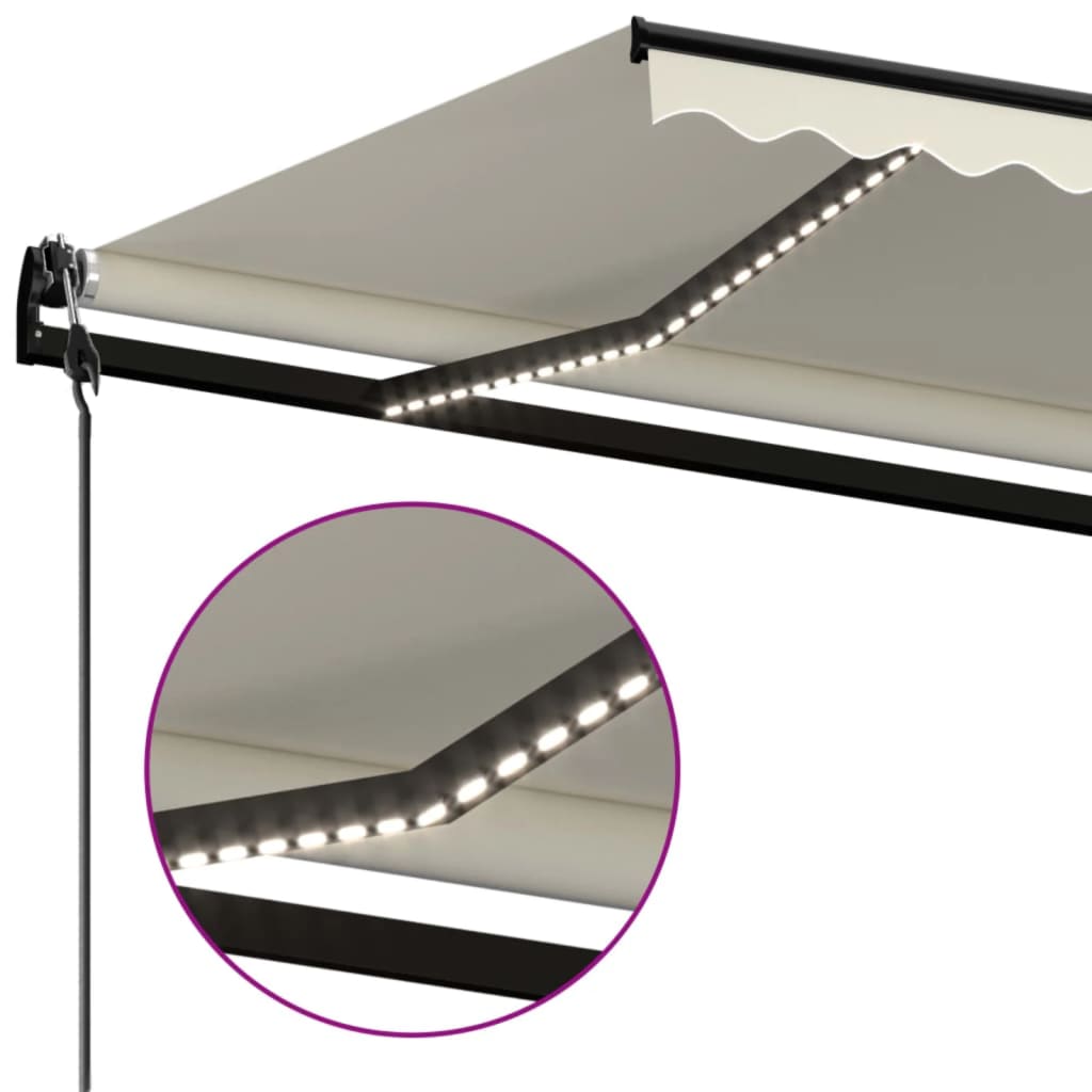 Automatska tenda sa senzorom za vjetar LED 500 x 300 cm krem
