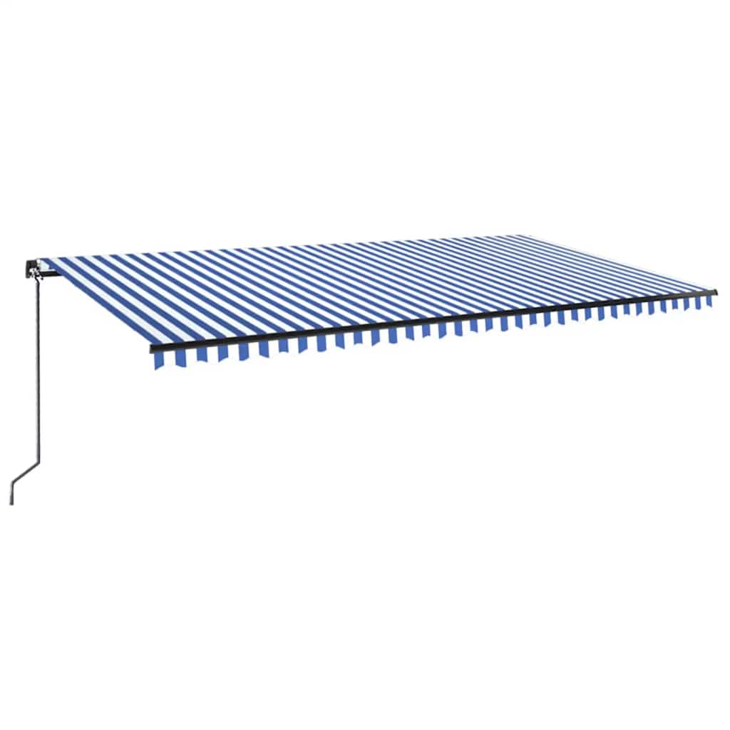 Tenda na ručno uvlačenje s LED svjetlom 600x300 cm plavo-bijela