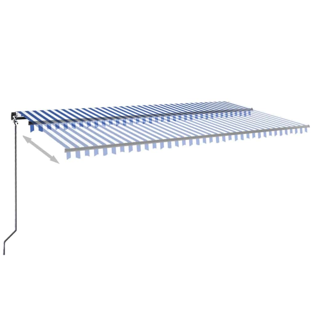 Tenda na ručno uvlačenje s LED svjetlom 600x300 cm plavo-bijela