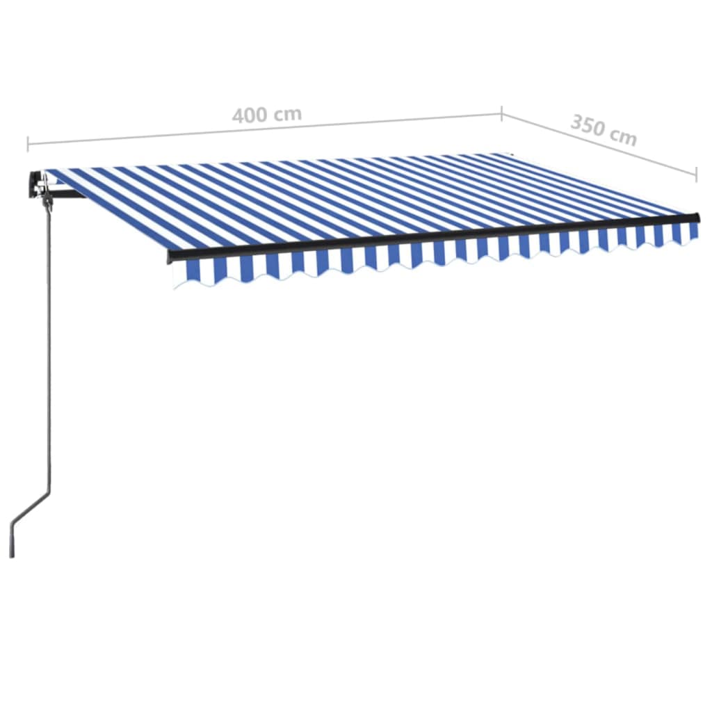 Tenda na ručno uvlačenje 400 x 350 cm plavo-bijela