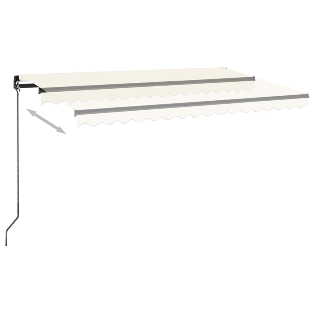 Tenda na ručno uvlačenje s LED svjetlima 400 x 350 cm krem