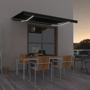 Tenda na ručno uvlačenje s LED svjetlima 400 x 350 cm antracit
