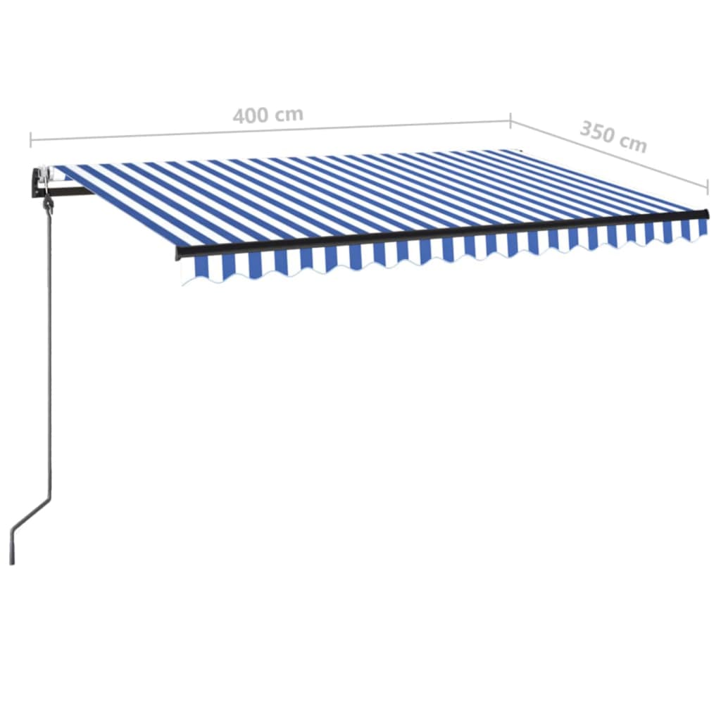 Tenda na automatsko uvlačenje 400 x 350 cm plavo-bijela