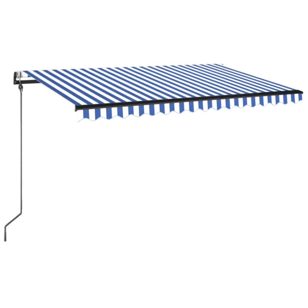 Automatska tenda sa senzorom LED 400x350 cm plavo-bijela
