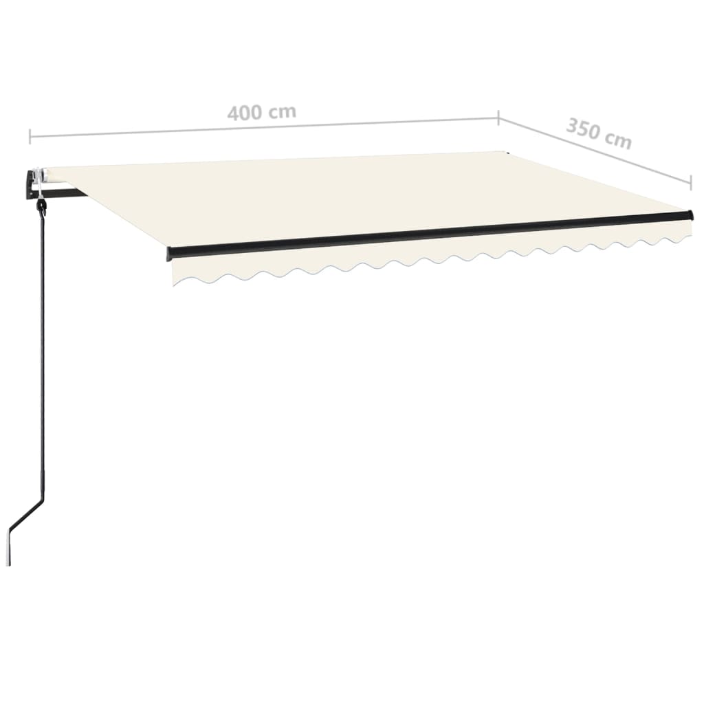 Automatska tenda sa senzorom za vjetar LED 400x350 cm krem