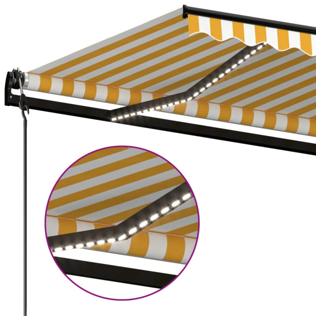 Automatska tenda sa senzorom LED 400x350 cm žuto-bijela