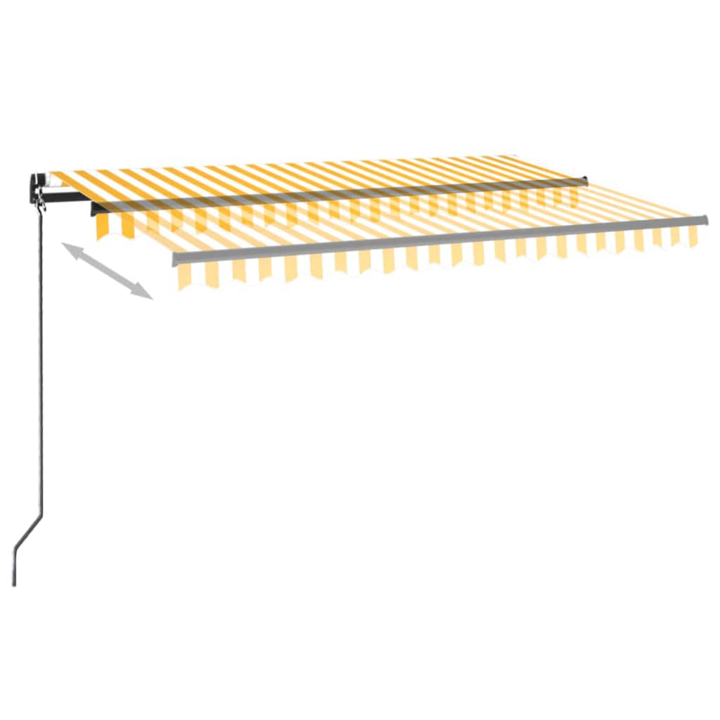 Tenda na ručno uvlačenje 450 x 350 cm žuto-bijela