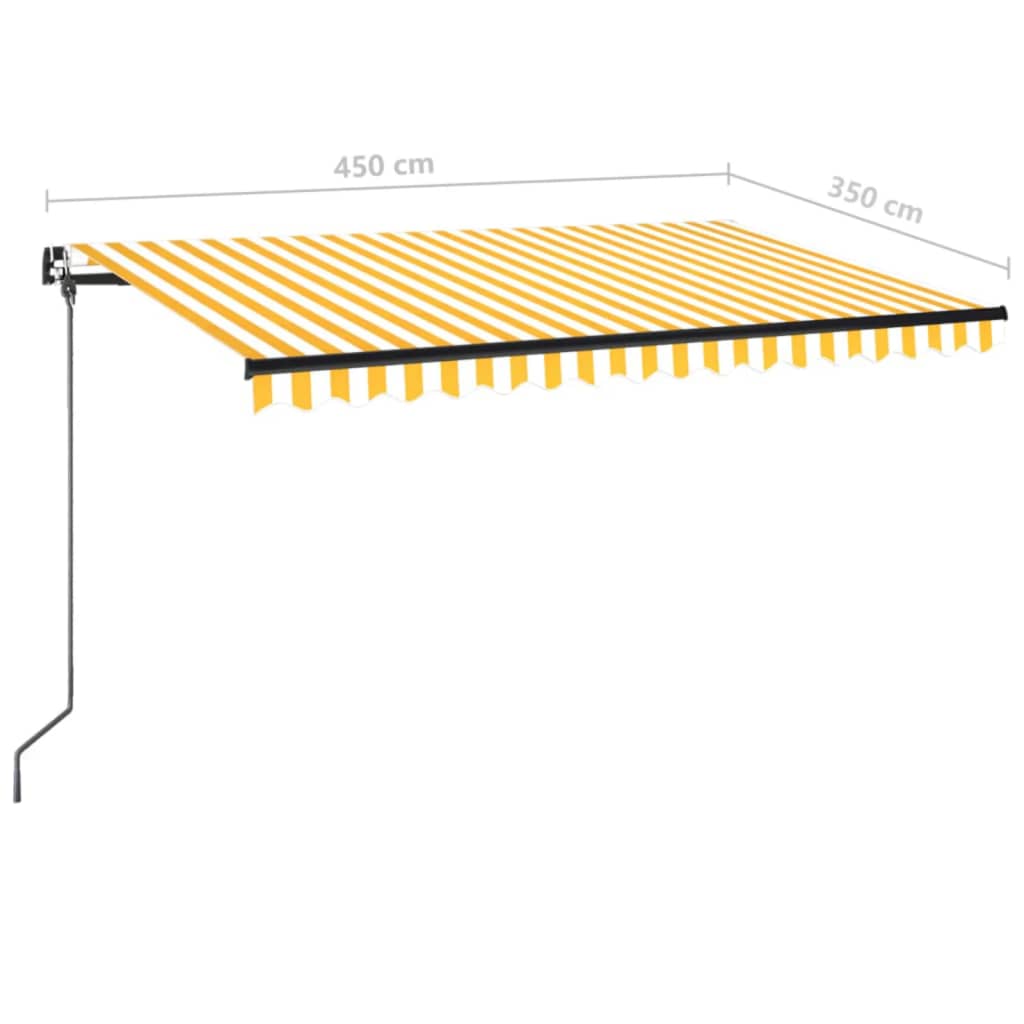 Tenda na ručno uvlačenje 450 x 350 cm žuto-bijela