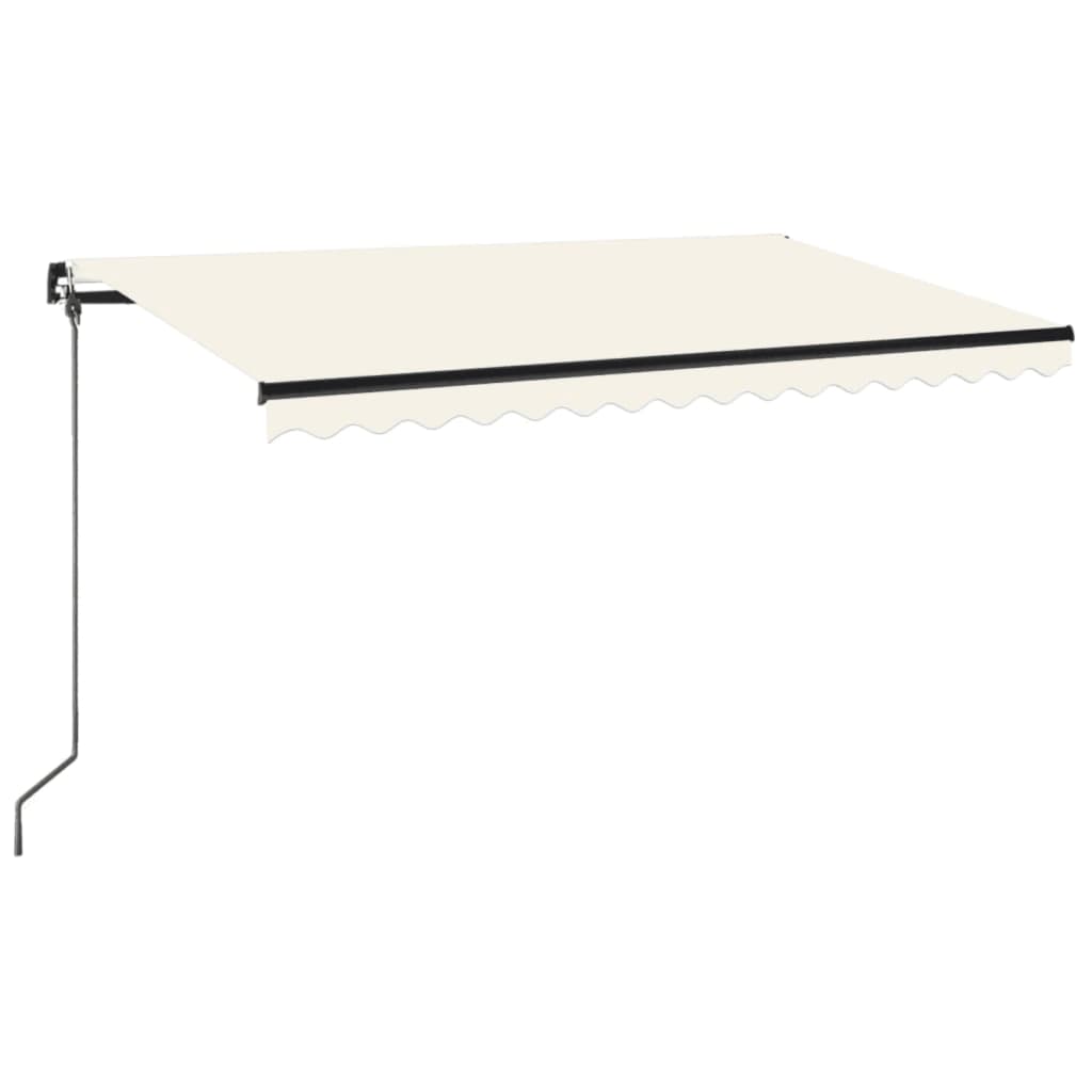 Tenda na ručno uvlačenje s LED svjetlima 450 x 350 cm krem