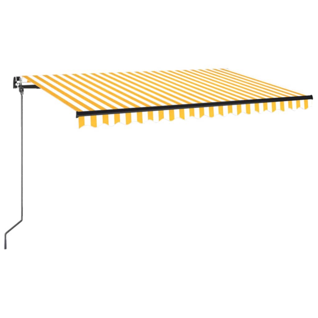 Tenda na ručno uvlačenje s LED svjetlima 450x350 cm žuto-bijela