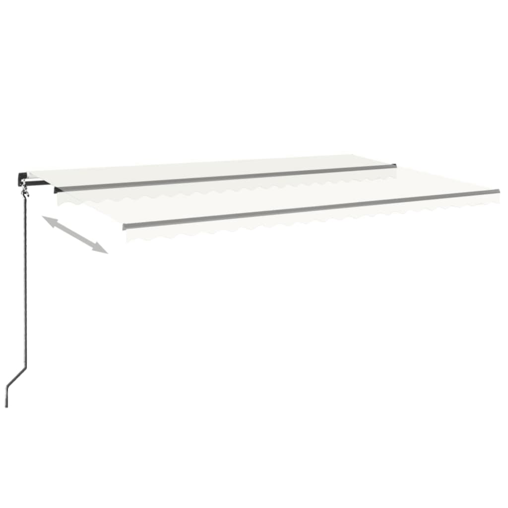 Tenda na ručno uvlačenje s LED svjetlima 500x350 cm krem