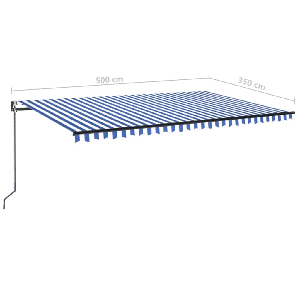 Tenda na automatsko uvlačenje 500 x 350 cm plavo-bijela