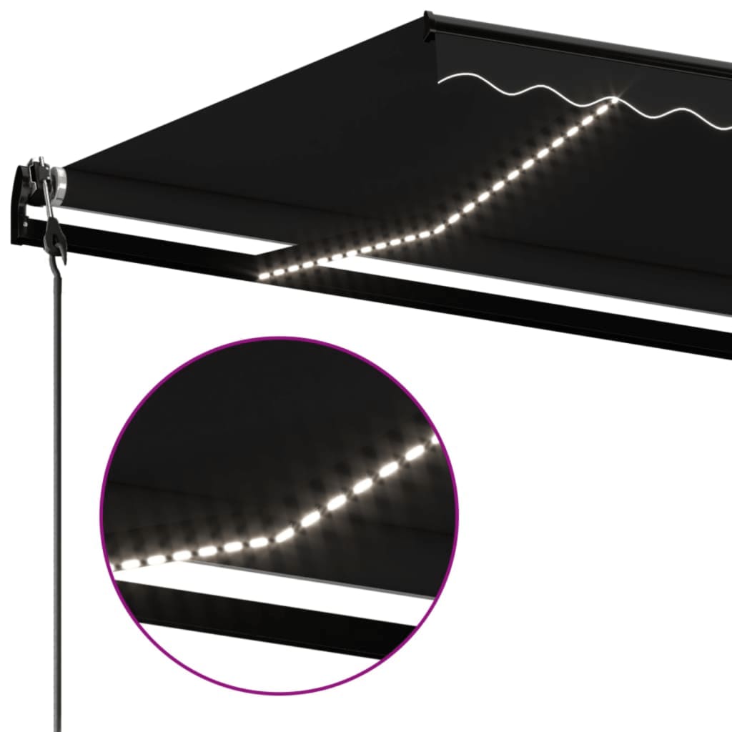 Automatska tenda sa senzorom za vjetar LED 500x350 cm antracit