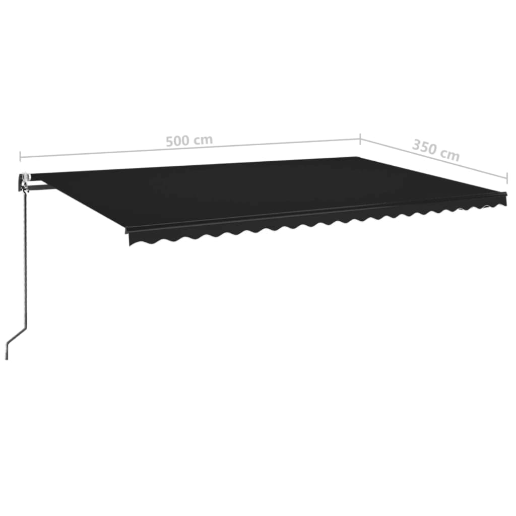 Automatska tenda sa senzorom za vjetar LED 500x350 cm antracit