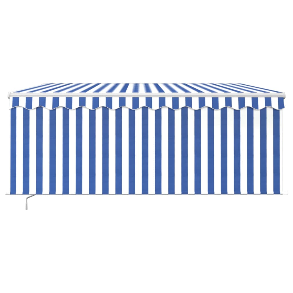 Tenda na ručno uvlačenje s roletom LED 3 x 2,5 m plavo-bijela