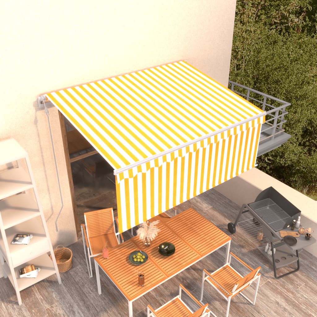 Automatska tenda na uvlačenje s roletom 3 x 2,5 m žuto-bijela