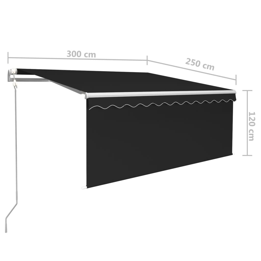 Automatska tenda s roletom i senzorom LED 3 x 2,5 m antracit