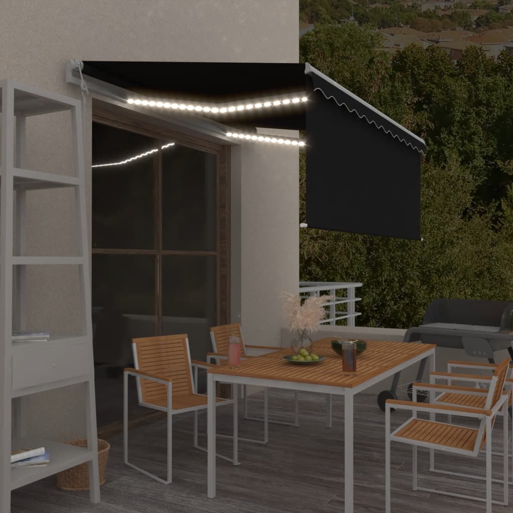 Automatska tenda s roletom i senzorom LED 3 x 2,5 m antracit