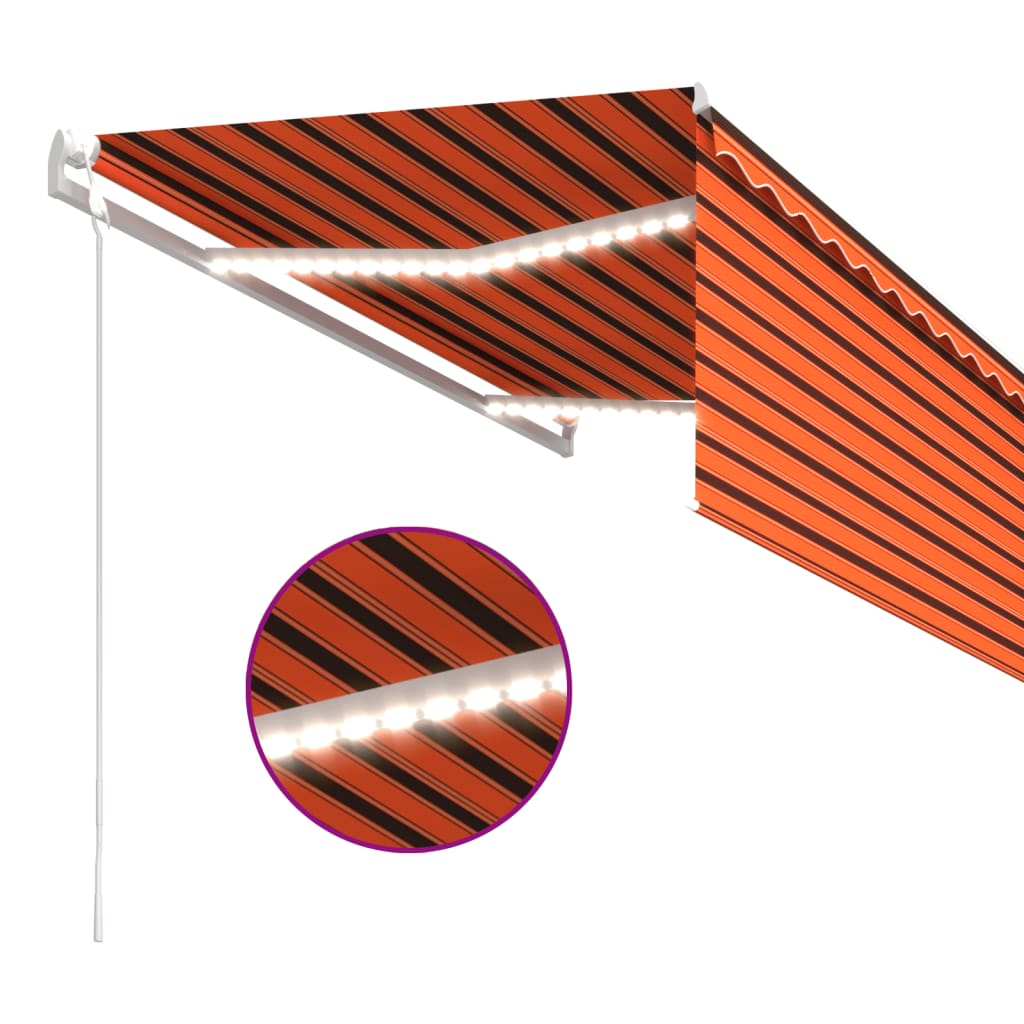 Automatska tenda roleta i senzor LED 3 x 2,5 m narančasto-smeđa