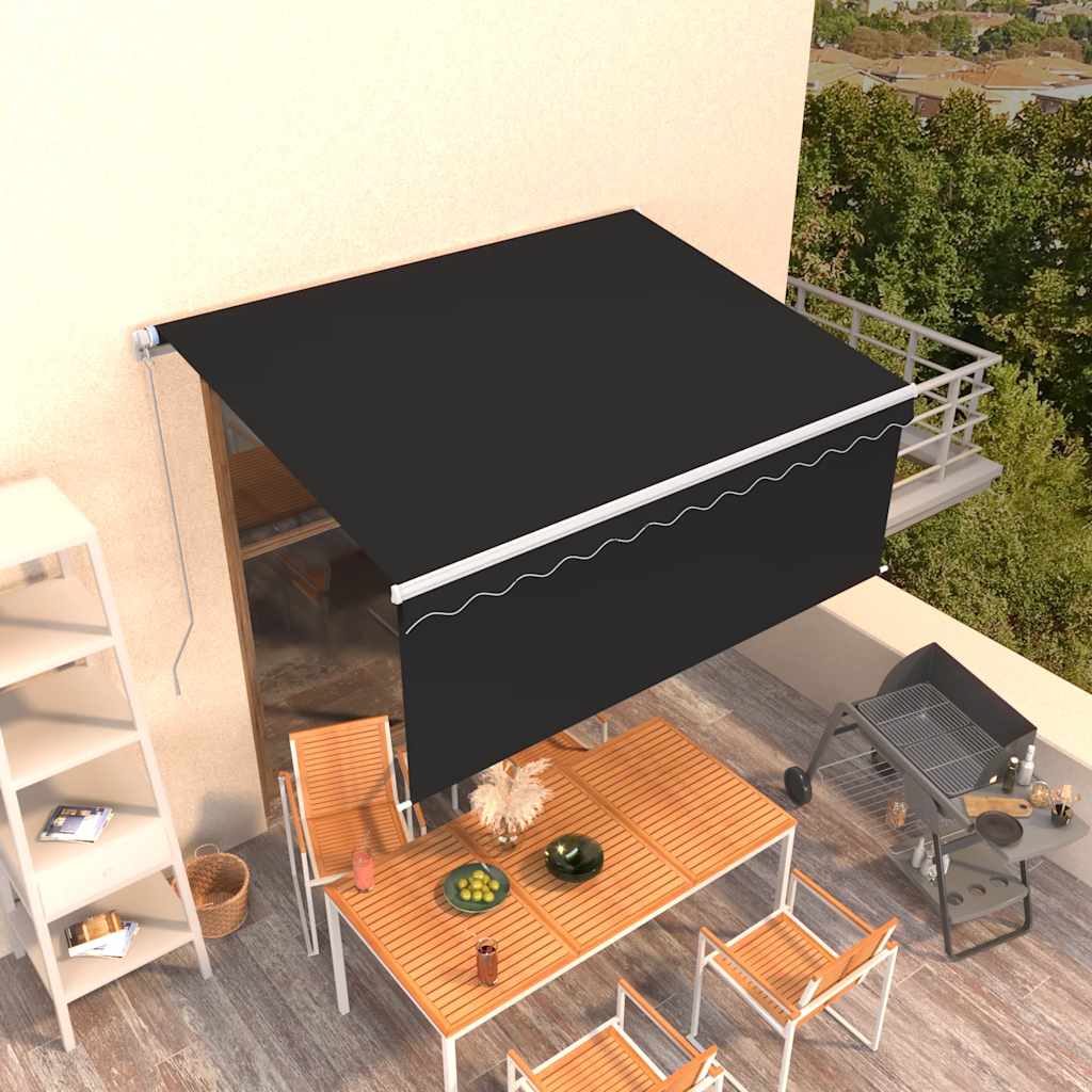Tenda na ručno uvlačenje s roletom 3,5 x 2,5 m antracit