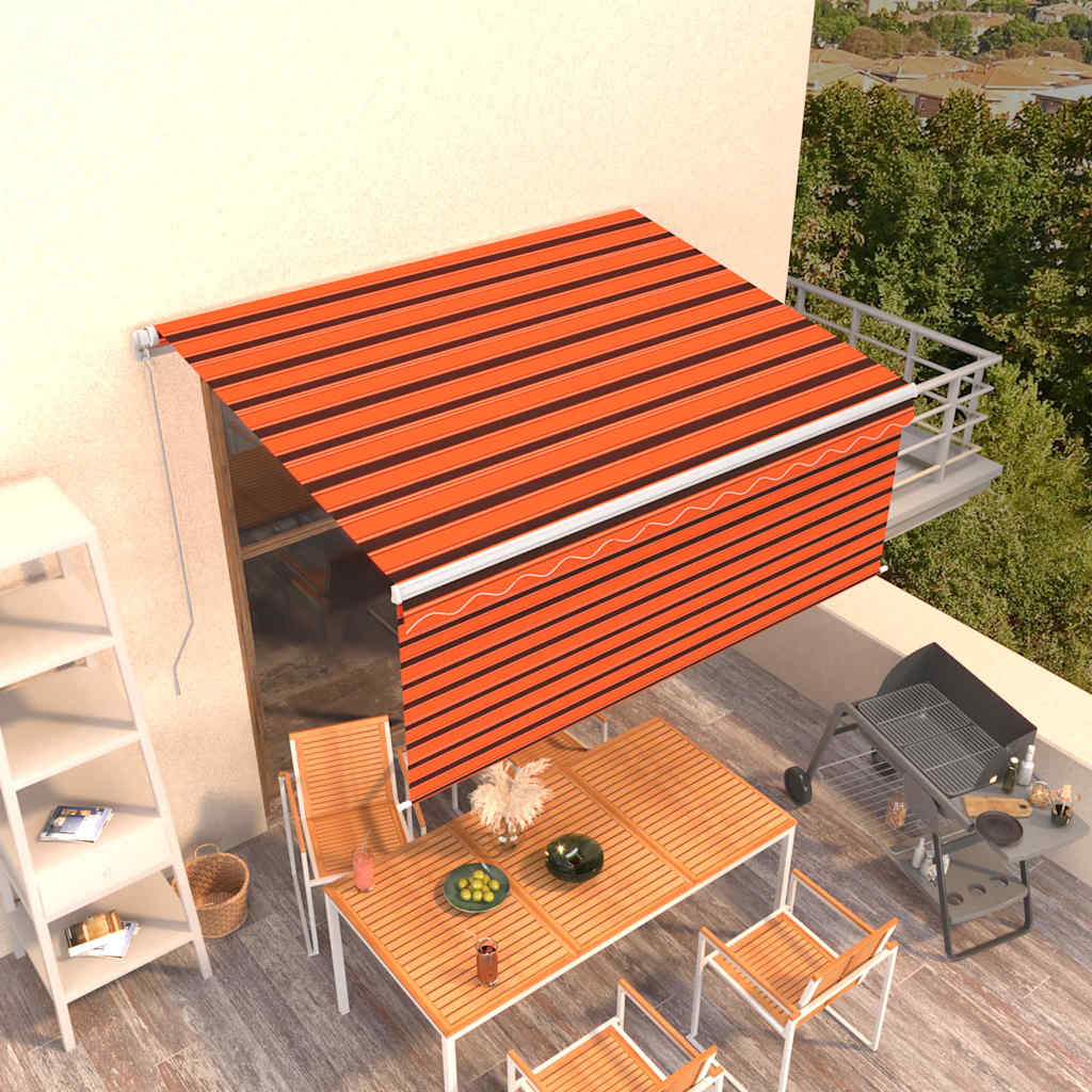 Tenda na ručno uvlačenje s roletom 3,5 x 2,5 m narančasto-smeđa