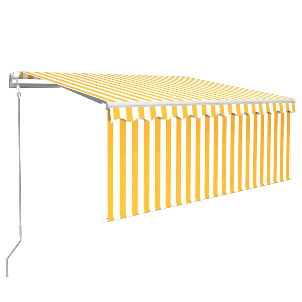 Automatska tenda s roletom i senzorom LED 3,5x2,5 m žuto-bijela