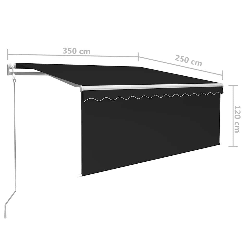 Automatska tenda s roletom i senzorom LED 3,5 x 2,5 m antracit
