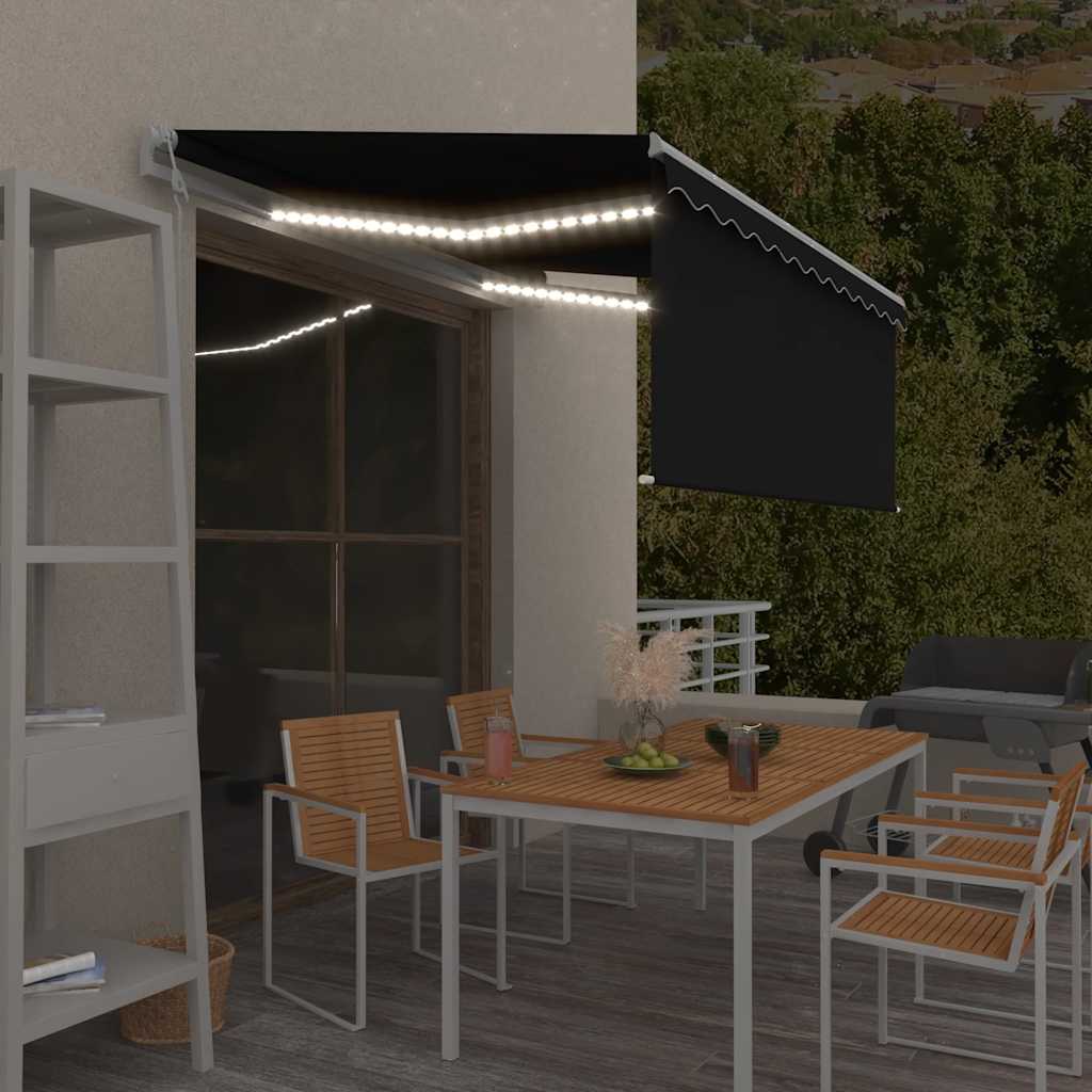 Automatska tenda s roletom i senzorom LED 3,5 x 2,5 m antracit