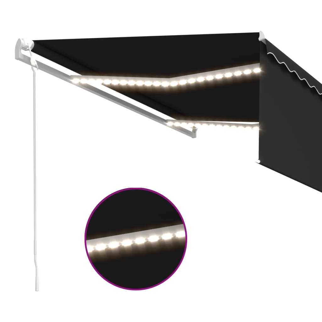 Automatska tenda s roletom i senzorom LED 4 x 3 m antracit