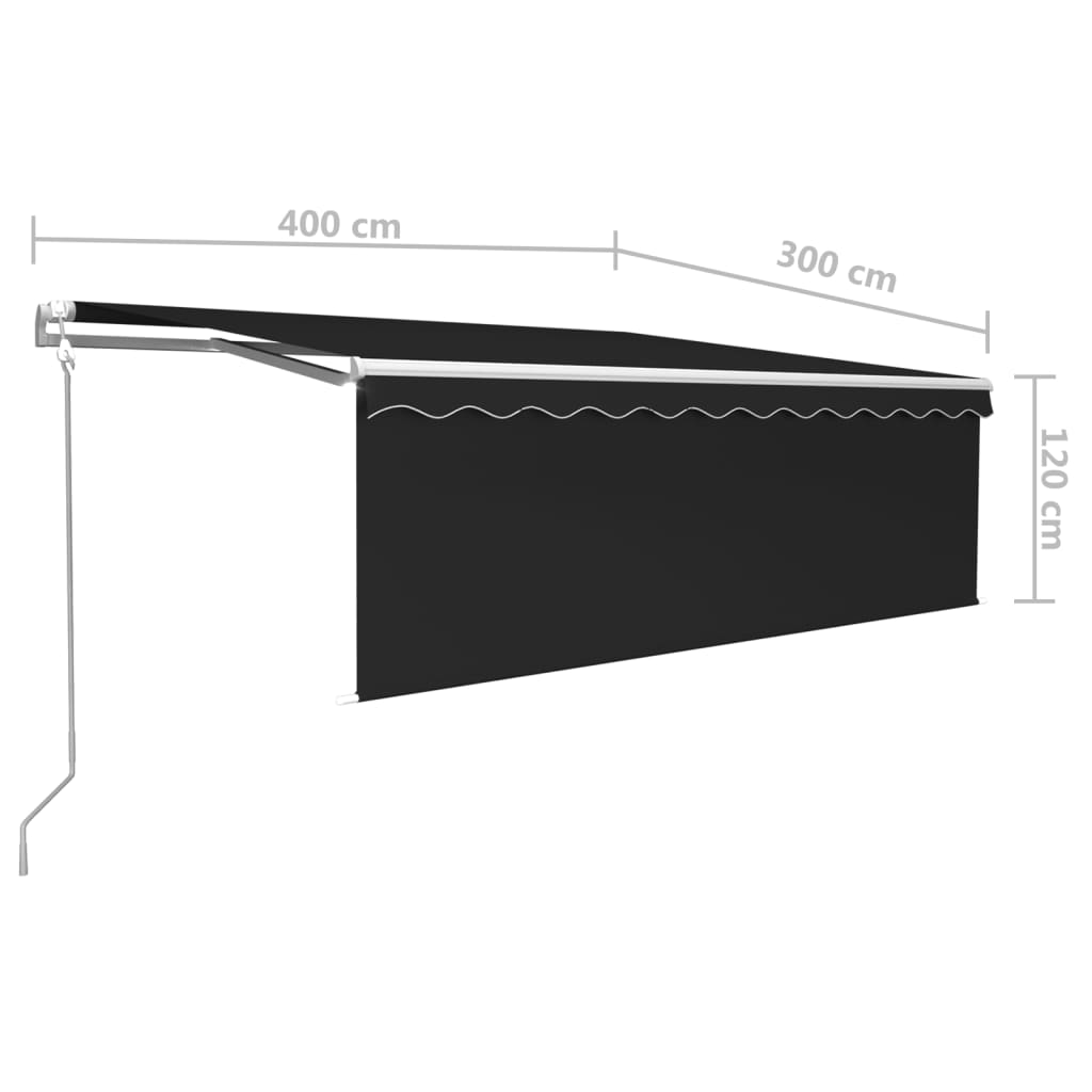 Automatska tenda s roletom i senzorom LED 4 x 3 m antracit