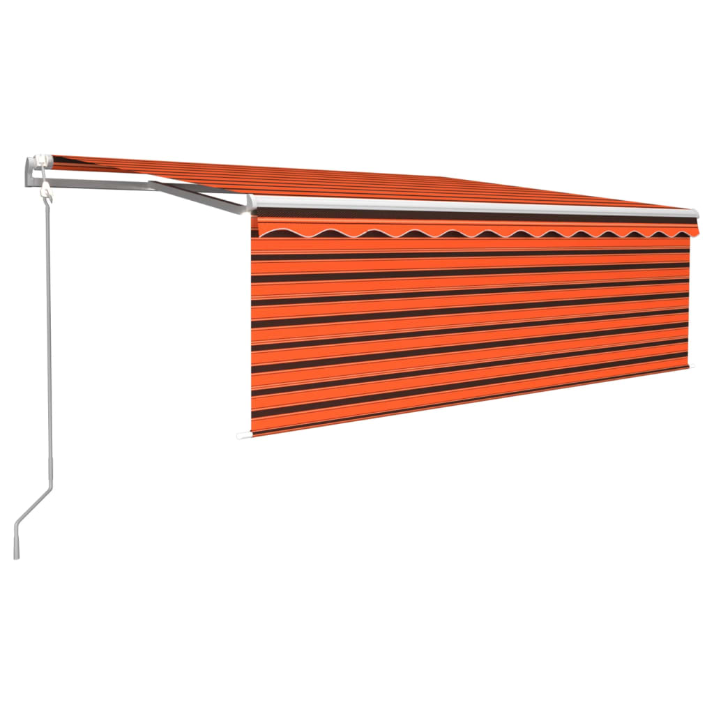 Automatska tenda roleta i senzor LED 4,5 x 3 m narančasto-smeđa