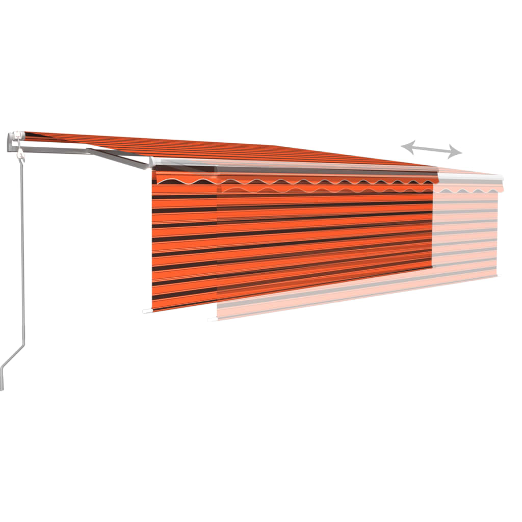 Automatska tenda roleta i senzor LED 4,5 x 3 m narančasto-smeđa
