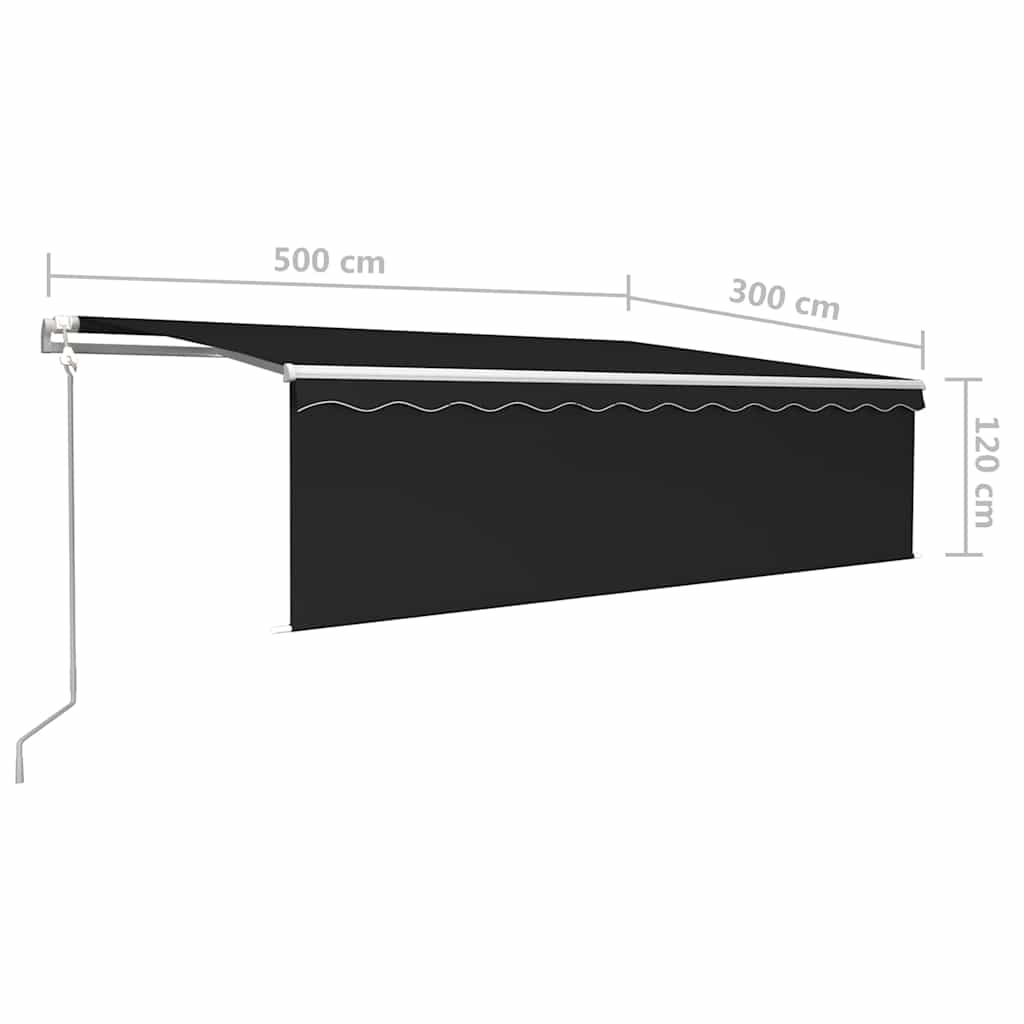 Automatska tenda na uvlačenje s roletom 5 x 3 m antracit